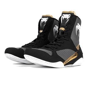 Venum - Zapatillas de Boxeo / Elite / Negro-Blanco-Oro / EU 44